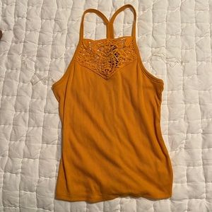 Mustard Yellow, Racer Back Crop Top